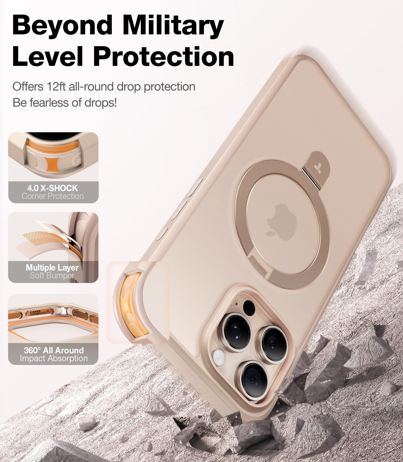 Amazon.com: TORRAS Desert Titanium for iPhone 16 Pro Case Magnetic